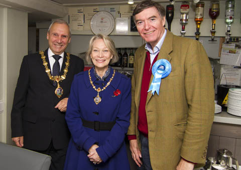 Mayor & Lady Mayoress & Bridgnorth Councillor Ron Whittle and Carol Whittle and Philip Dunne, Former Health Minister