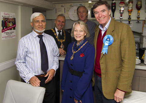 Mayor & Lady Mayoress & Bridgnorth Councillor Ron Whittle and Carol Whittle, Christian Lea Shropshire Councillor and Philip Dunne, Former Health Minister with Dave Miah
