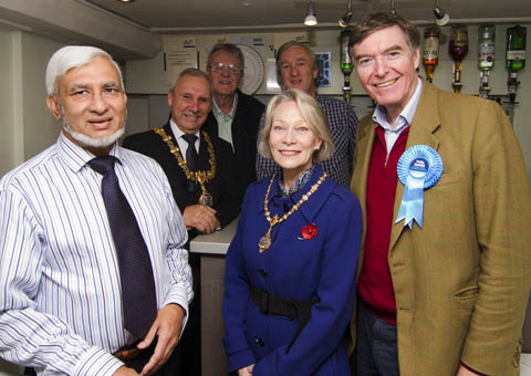 Mayor & Lady Mayoress & Bridgnorth Councillor Ron Whittle and Carol Whittle, Councillor Les Winwood, Christian Lea Shropshire Councillor and Philip Dunne, Former Health Minister with Dave Miah